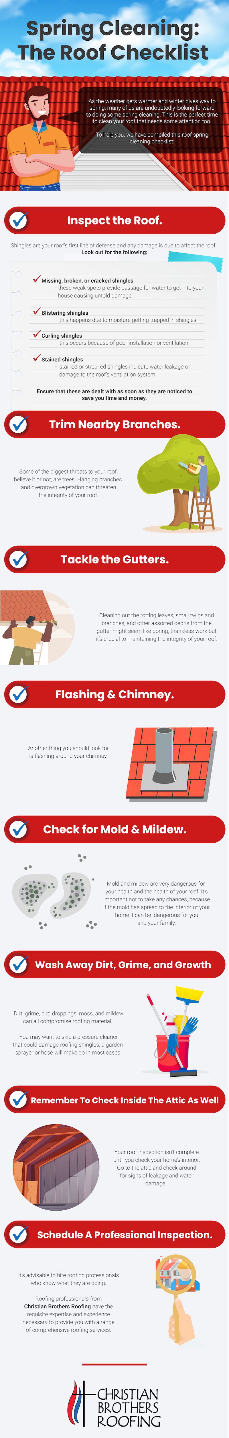 Spring Cleaning The Roof Checklist - Infographic